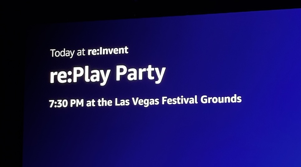 AWS re:Play Party information 1